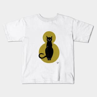 Gold Black Cat Kids T-Shirt